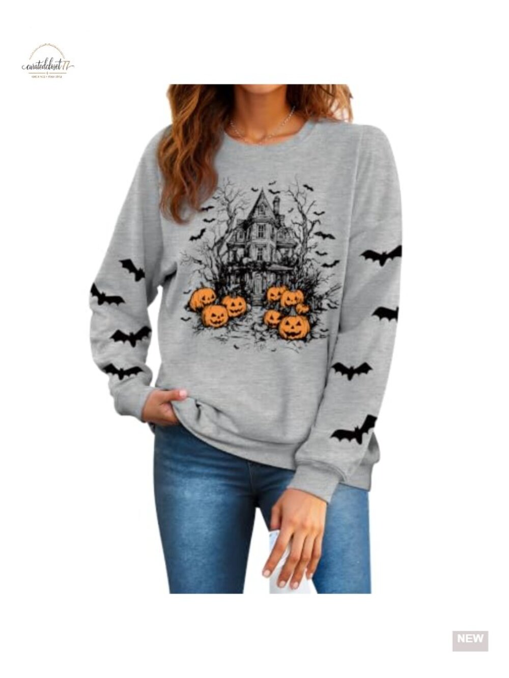 Oversized Halloween Sweatshirt Crewneck Pullover Women
